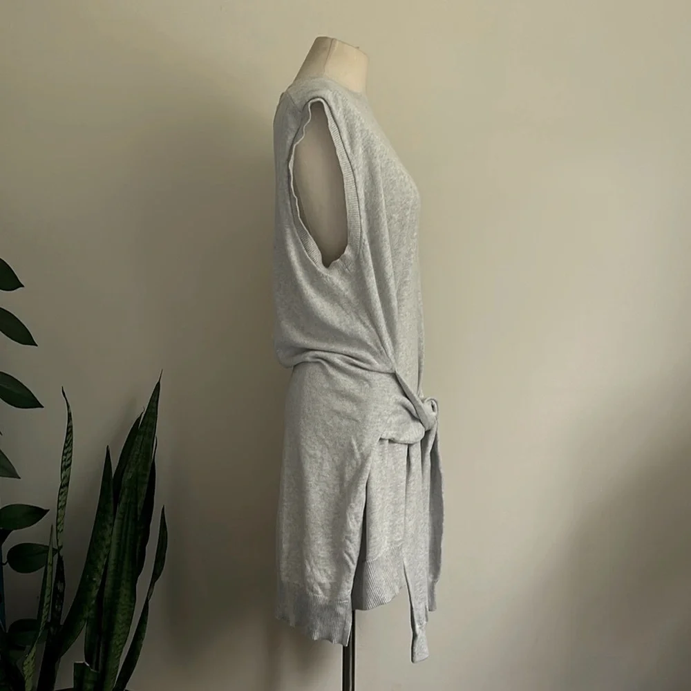 CURRENT/ELLIOTT Cotton Cashmere Mix Gray Sleeveless Sweater Dress sz Large 3 - Picture 6 of 8